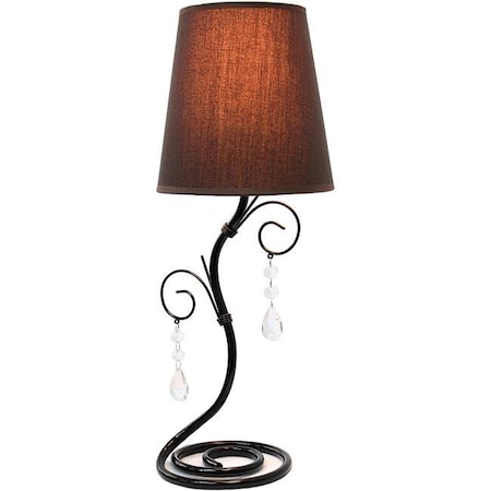 All The Rages All The Rages LT2010-BWN Twisted Table Lamp with Brown Shade and Hanging Beads - Vine LT2010-BWN